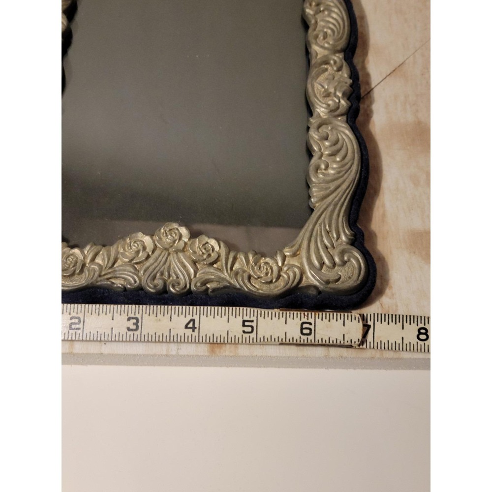 Vintage Ornate Silverplate Picture Frame Victorian Rose And Scroll Whimsy Goth - Picture 3 of 10